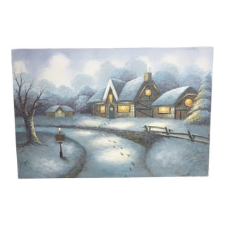 "A Path to Warmth" - Oil on Canvas, Unframed For Sale