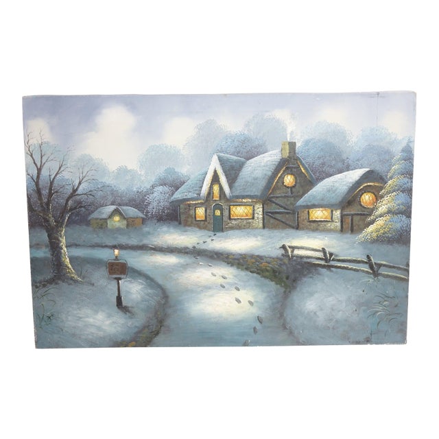 "A Path to Warmth" - Oil on Canvas, Unframed For Sale