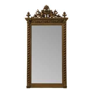 19th Century French Napoleon III Style Glitwood Wooden Wall Mirror France 19th Century For Sale