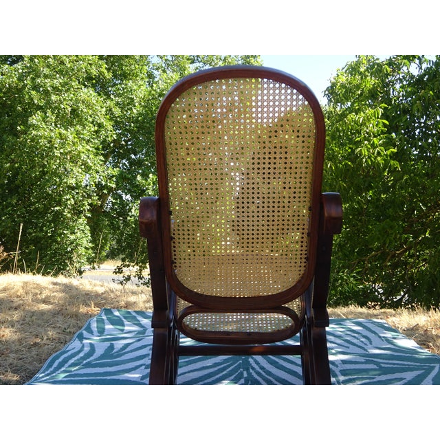 Vintage Rocking Chair in Wood and Rattan, 1980s For Sale - Image 16 of 18