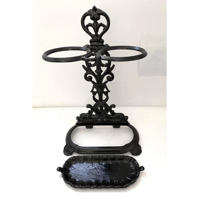 Metal Antique Umbrella Stand English Georgian Style For Sale - Image 7 of 13