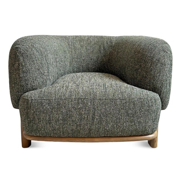 Forest Green Mona Moss U-Back Easy Chair For Sale - Image 8 of 13
