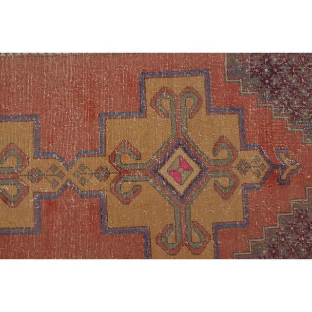 Peach Handknotted Vintage Nomadic Rug For Sale - Image 8 of 10
