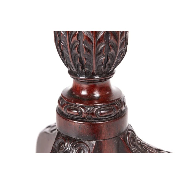 Wood 18th Century Carved Mahogany Dish Top Tripod Table For Sale - Image 7 of 10