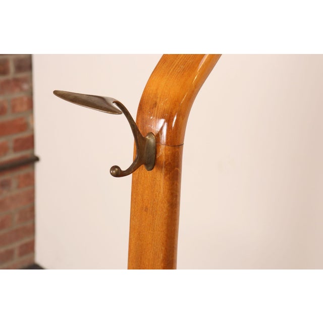 Sculptural Italian Modernist Beech and Brass Valet by Fratelli Reguitti For Sale - Image 10 of 18