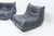 Togo Set in Grey Leather by Michel Ducaroy for Ligne Roset, 1990s, Set of 2 For Sale - Image 6 of 15