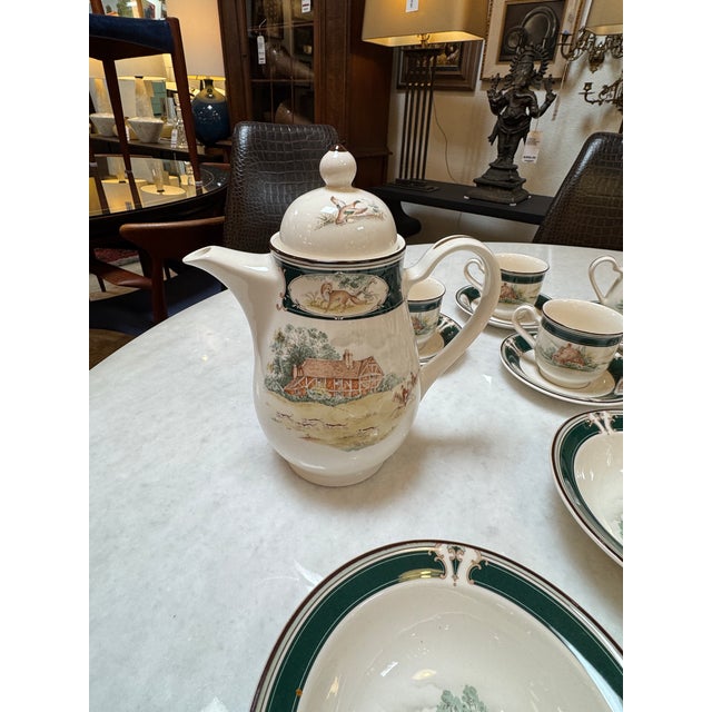 1970s Noritake Keltcraft “Pursuit” Porcelain Tea Set, 26 Pieces For Sale - Image 9 of 12