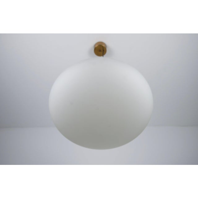 Vintage Italian Brass and Glass Pendant Light from Stilnovo, 1950s For Sale - Image 12 of 13