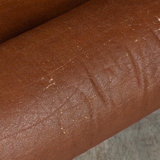 Italian Brown Leather Recliner Armchair, 1980s For Sale - Image 17 of 18