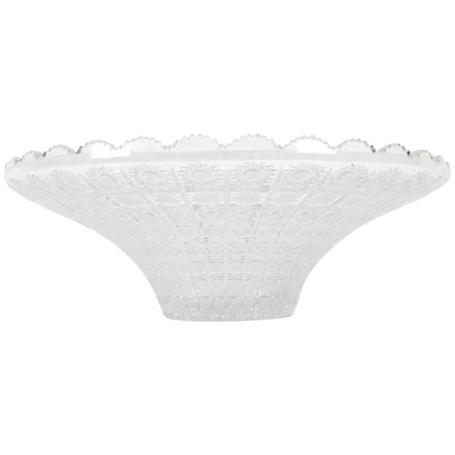 Vintage Cut Crystal Center Piece Bowl For Sale - Image 10 of 10