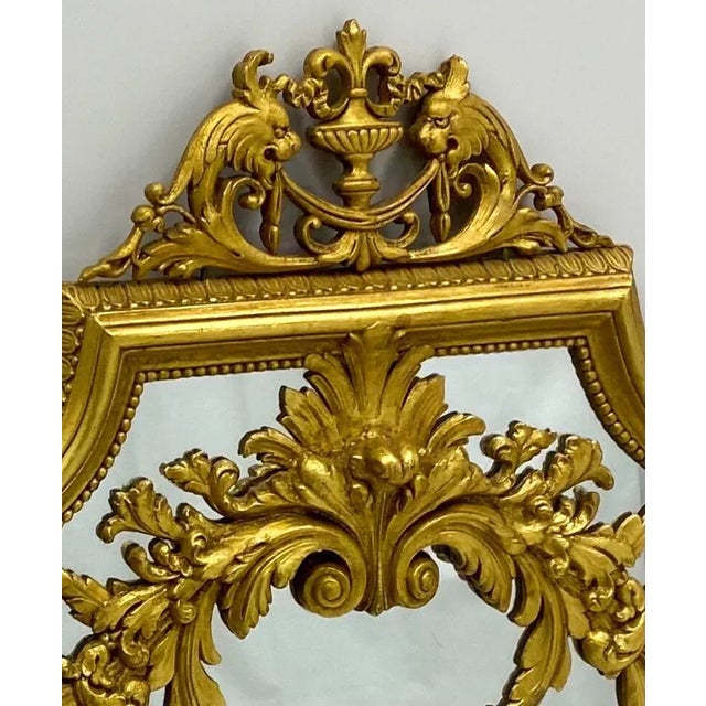 Late 20th Century Italian Neo-Classical Style Gilt Cast Plaster and Terracotta Mirror For Sale - Image 5 of 9