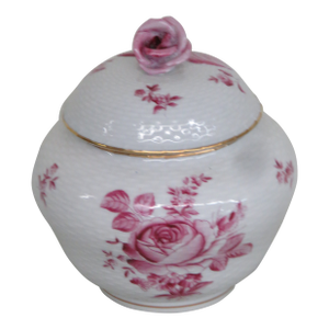 Herend Nanking Bouquet Bouquet Pink Urn Jar With Lid 4464b
