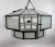 Art Deco Style Large Circular White Milk Glass & Bronze Pendant, Chandelier For Sale - Image 10 of 12