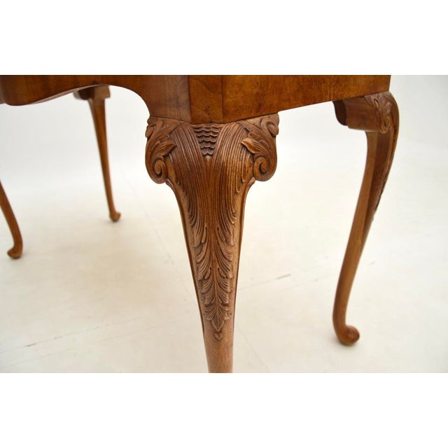 Vintage Burr Walnut Console Table, 1920 For Sale - Image 10 of 11