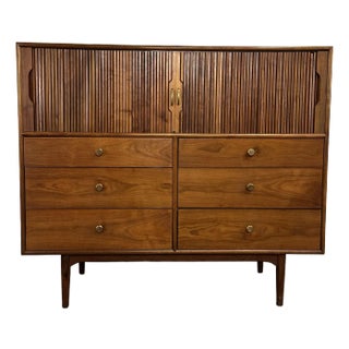 Walnut Tambour Door Gentleman's Chest by Kipp Stewart for Drexel For Sale