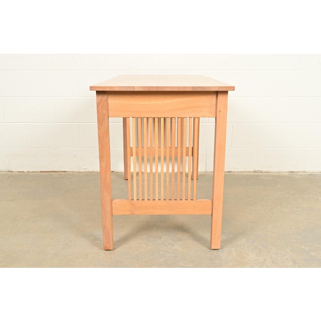 Stickley Mission Oak Arts & Crafts Spindle Writing Desk or Library Table For Sale - Image 9 of 11