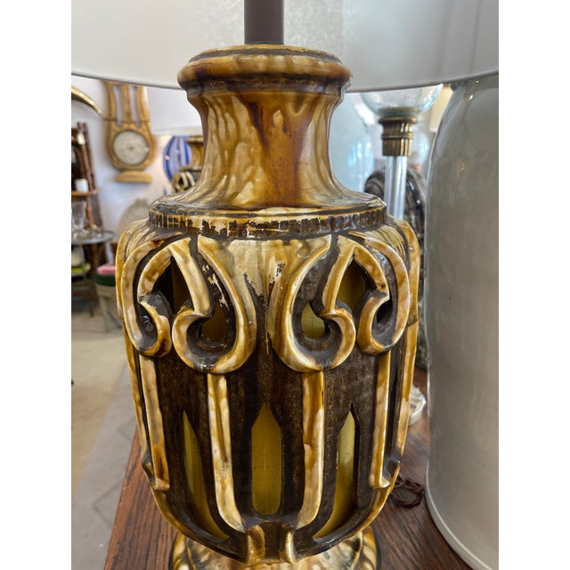 Pair Mid-Century Modern Drip Glazed Ceramic Lamps, Hand-Crafted For Sale - Image 14 of 15