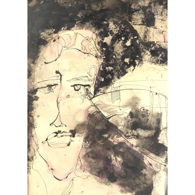 Mid 20th Century Charles Keeling Lassiter Abstract Expressionist Mixed Media Ink & Watercolor Gouache on Paper 1962 For Sale - Image 5 of 7