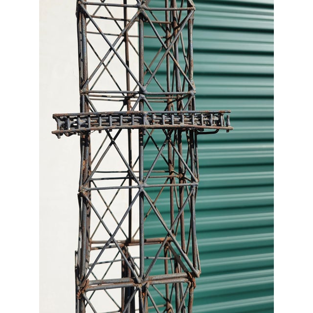 Black Eiffel Tower Metal Sculpture 9' 3" Tall X 19" Wide Custom Design For Sale - Image 8 of 10