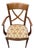 Antique Rustic Office Chair in Cherrywood and Fabric, 1950s For Sale