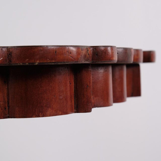 Antique Mahogany Side Table with Turned Pedestal Base and Profiled Top For Sale - Image 5 of 11