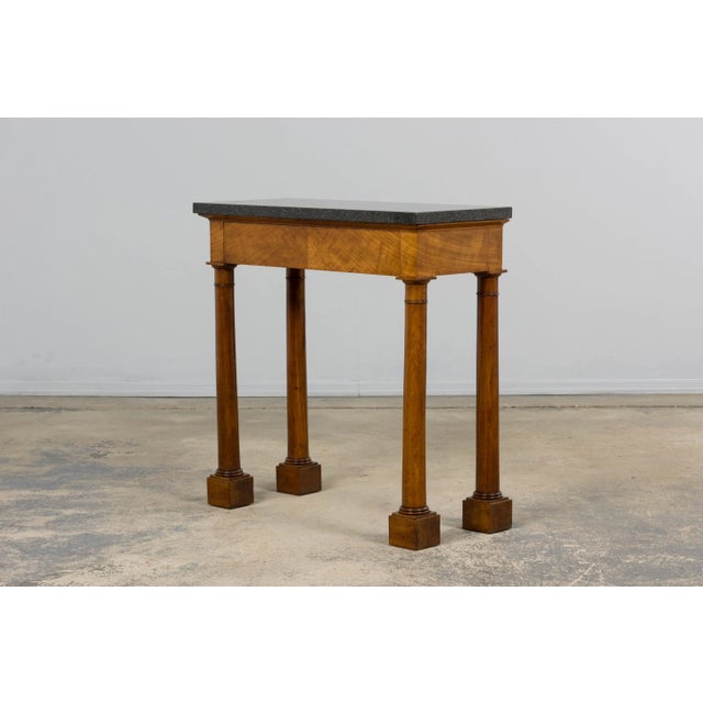 Early 19th Century French Empire Mahogany Console W/ Dark Gray Granite Top For Sale - Image 12 of 17