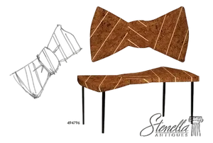 Modern Design Burl Inlaid Walnut Bowtie Coffee Table Jc-494796