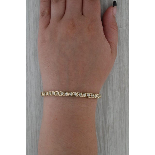 1.75ctw Diamond Tennis Bracelet 14k Yellow Gold 7" 4.7mm For Sale In Greensboro - Image 6 of 7