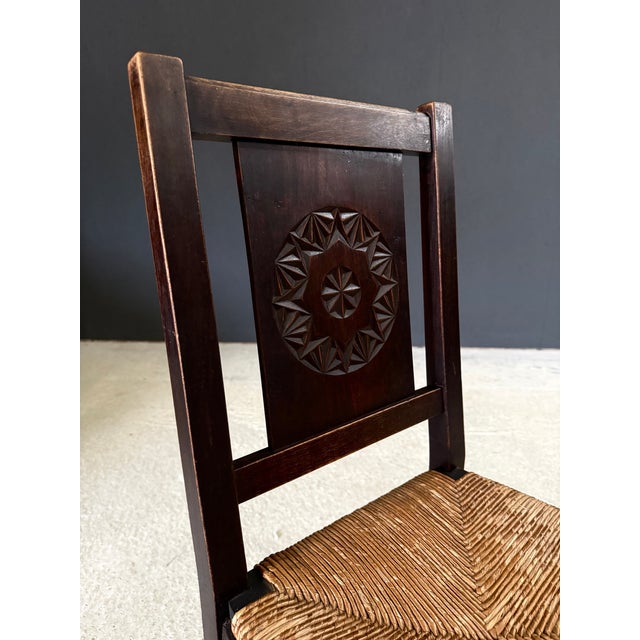 French Provincial Carved Back Dining Chairs by Charles Dudouyt, 1940s, Set of 2 For Sale - Image 17 of 18
