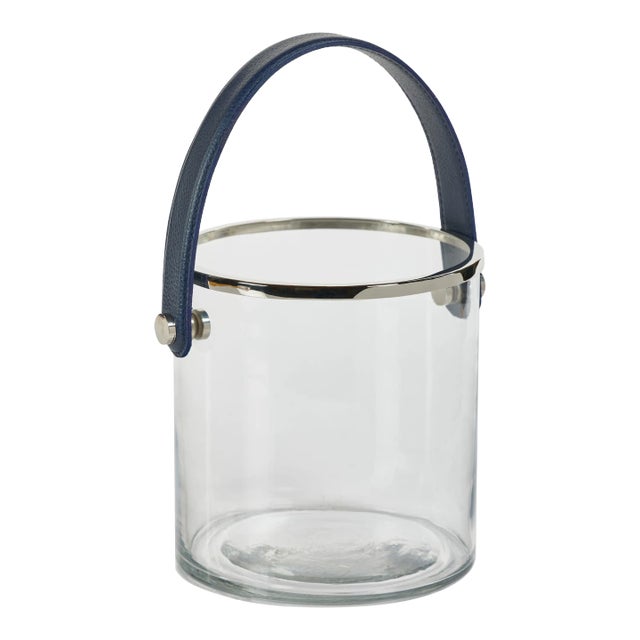 Lucena 9.5" Wide Glass Ice Bucket For Sale