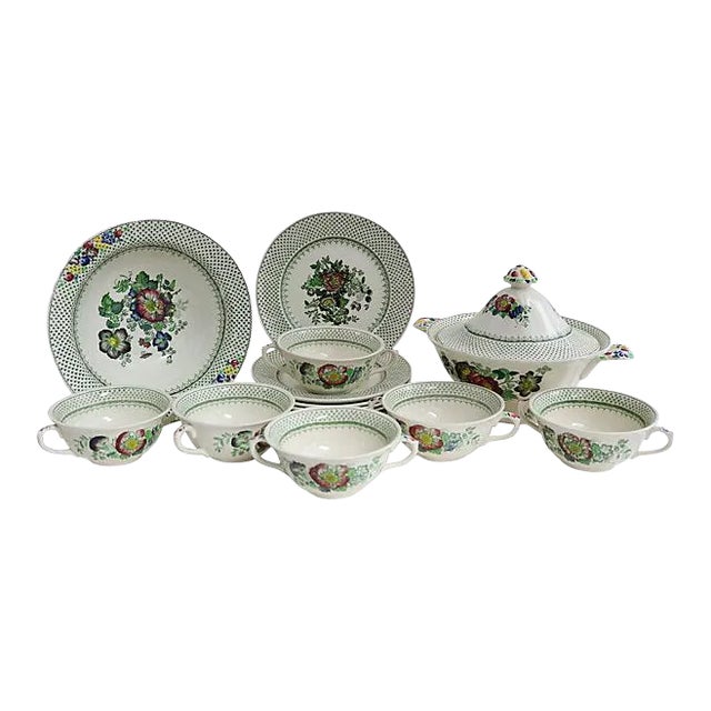 Mason's Ironstone Soup & Salad , 14 Pieces For Sale