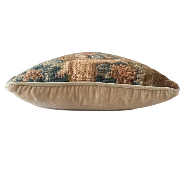 1990s Traditional Wool Needlepoint Pillow/Cushion With New Down Insert For Sale - Image 9 of 12