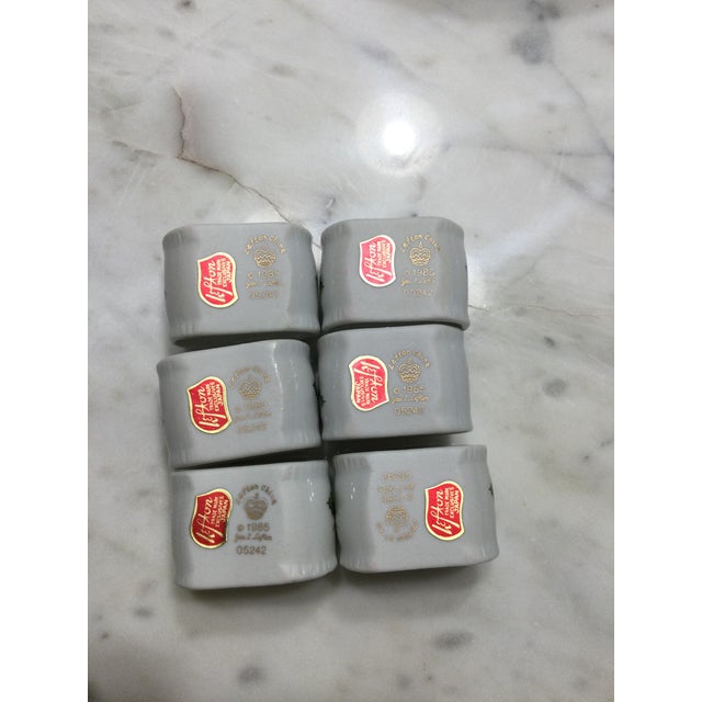 1980s Vintage Lefton Porcelain Napkin Rings- Set of 6 For Sale - Image 5 of 8