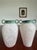 Pair of Scavo Murano-Style Glass Vessels Bud Vases Pink Verdigris Metal Handles For Sale - Image 12 of 18