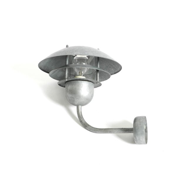 1990s Vintage Danish Outdoor Lamp in Galvanized Steel and Glass Shade from Nordlux, 1990s For Sale - Image 5 of 18