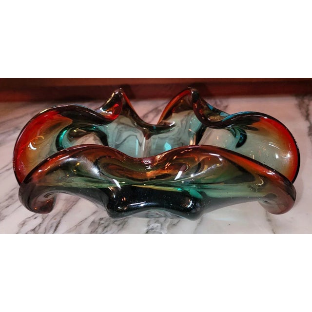 Mid Century Murano Art Glass Shell Bowl For Sale In Dallas - Image 6 of 13