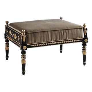 XVI-Style Parcel-Gilt and Ebonized Tabouret Ottoman For Sale