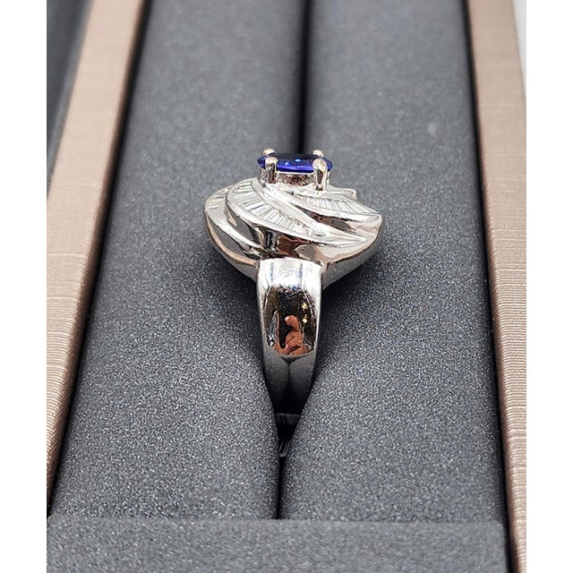 Early 21st Century 2.25 Ct Tanzanite & Diamond Ring Size 6.75 For Sale - Image 5 of 10