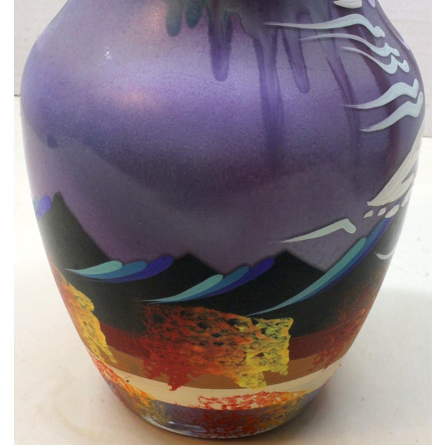 Signed Sam 2 Bulls – Oglala Lakota Sioux Hand-Painted Art Vase For Sale - Image 13 of 16