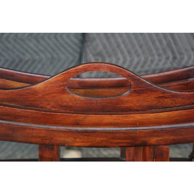 Mid 20th Century English Georgian Style Mahogany Canterbury Magazine Rack Stand 19" For Sale - Image 9 of 18