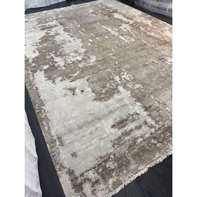 Restoration Hardware Azore Silk Rug — 9’ X 12’ Hand-Knotted Silk, Linen & Wool | Luxe Density For Sale In Columbus - Image 6 of 17