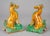 Charming pair of Chinese Qing dynasty Guangxu period pottery roof tiles in the form of horses sitting on their haunches...