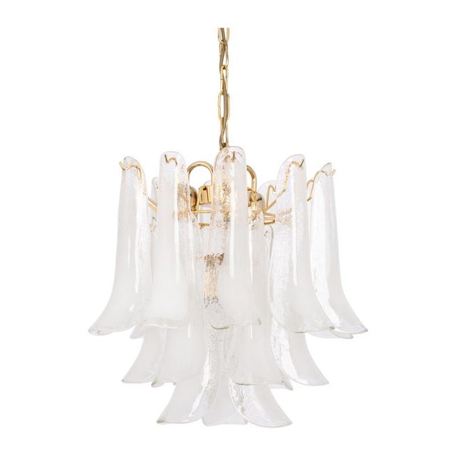 Large Murano Glass Petals Chandelier, 1980s For Sale - Image 18 of 18