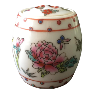Vintage Chinese Jingdezhen Porcelain Lidded Ginger Jar Miniature