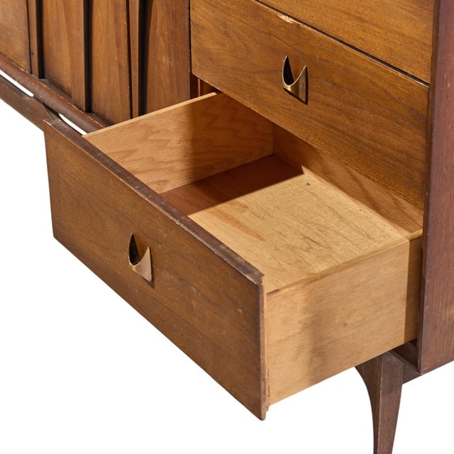 Wood Broyhill Brasilia Mid Century Lowboy Dresser For Sale - Image 7 of 10