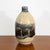 Mid-Century Modern Mid Century Modern Blue and Tan Round Studio Pottery Vase For Sale - Image 3 of 9