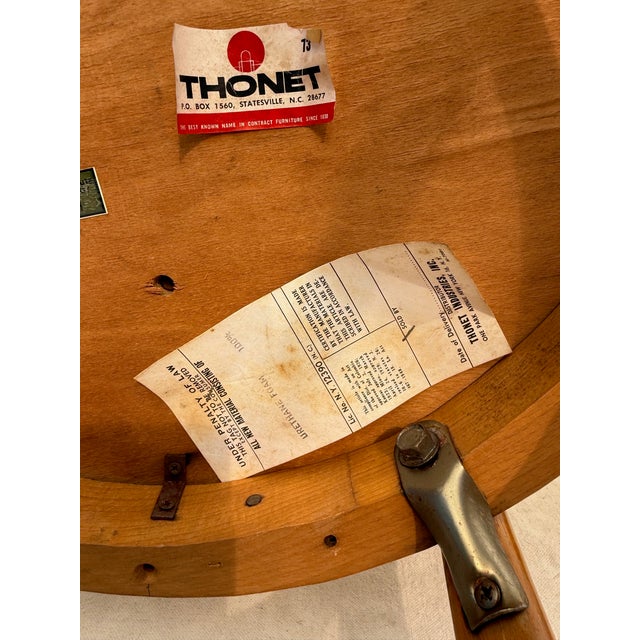 Pair of 1970s Thonet Bentwood Armchairs With Yellow Vinyl Seats For Sale - Image 17 of 18