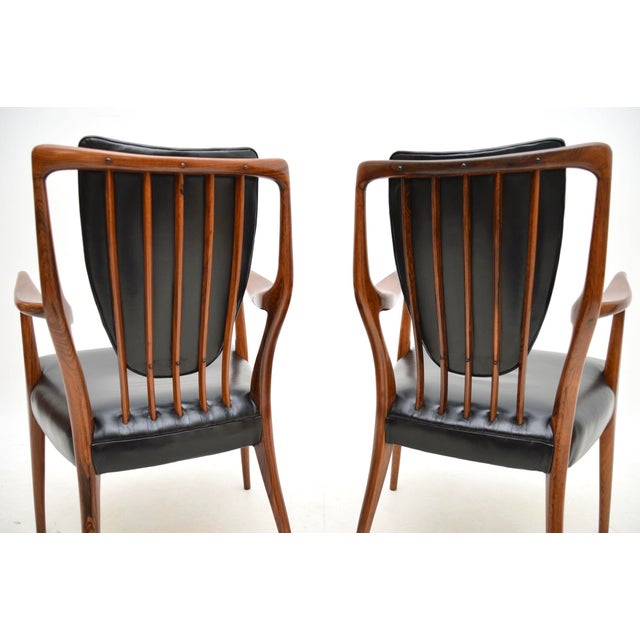 1950s Vintage Carver Armchairs attributed to Andrew Milne, 1950s, Set of 2 For Sale - Image 5 of 11