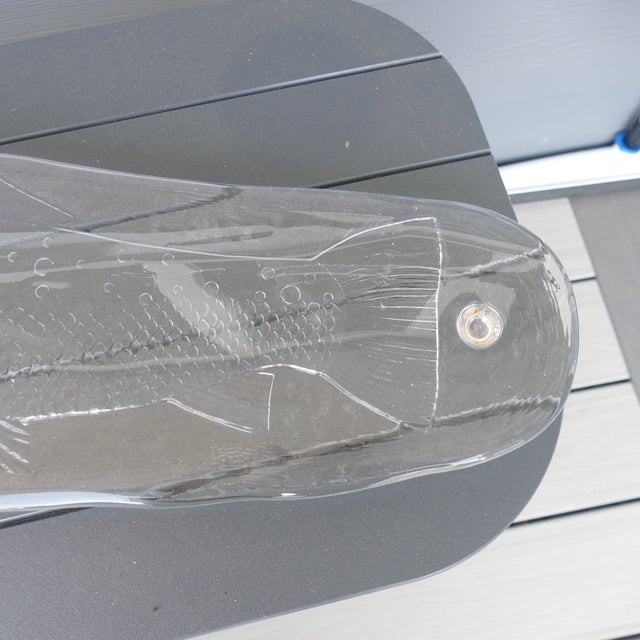 Vintage Pukeberg Swedish Glass Fish Platter Serving Tray Scandinavian Art Glass For Sale In Seattle - Image 6 of 16