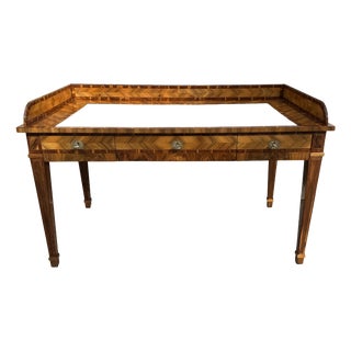 Antique Marquetry Writing Desk in Walnut and Exotic Veneers, 1700s For Sale